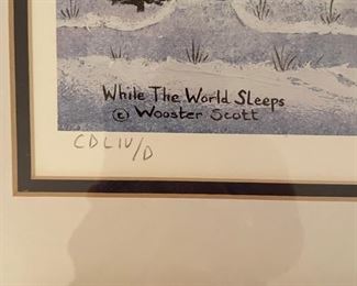 "While The World Sleeps" signed and numbered lithograph by Wooster Scott. Photo 3 of 3.