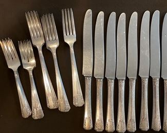 Silver plate flatware.