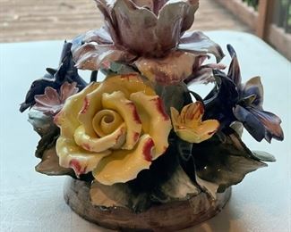 Capodimonte porcelain floral bouquet.