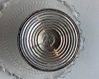 Fluted compote with weighted sterling silver base. Photo 2 of 2.