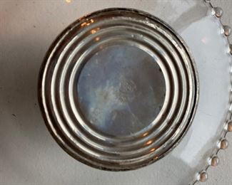 Fluted mini-glass stand with weighted sterling silver base. Photo 2 of 2.