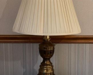 Pair of brass table lamps.