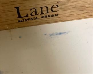 Vintage mid-century 3-drawer bureau by Lane Furniture. The bureau is finished in a rich, creamy pearl lacquer over heavyweight, solid wood - 2 shown (pictured with second side table for platform bed). Each measures 68" W x 18" D x 30" H. Photo 2 of 2.