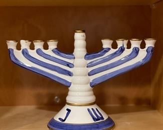 Blue & White Menorah.