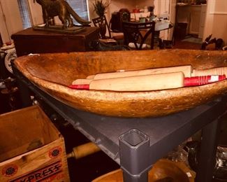 Pre civil war wood dough bowl