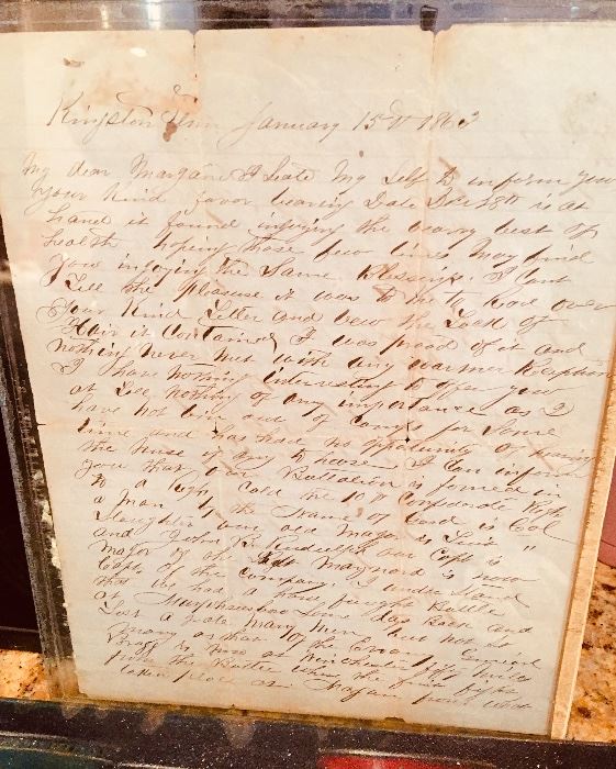 January 18, 1863
Civil War letters, George W Bridges (?) 10th Regiment, Tennessee Calvary
Murfreesboro 