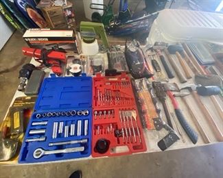 Assorted Hand Tools/Timing Light/Hammers/Hatchet