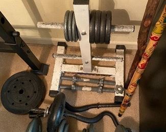 Assorted Weights and Bench