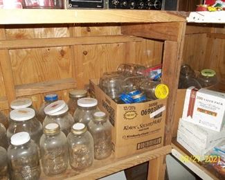 Quart jars, gallon jars, pint jars, and more jars!!