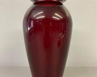 Ruby red glass vase