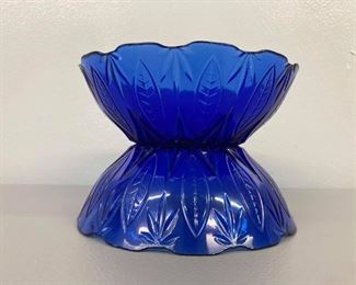 Pair vintage cobalt blue bowls