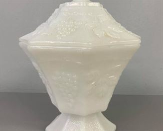 Vintage milk glass candy dish