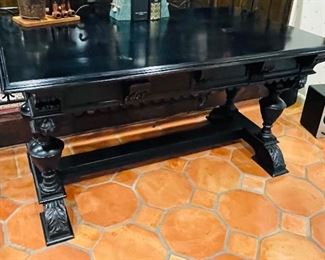 Ebony carved library table  $ 595 now $475   • 31high 58wide 35deep