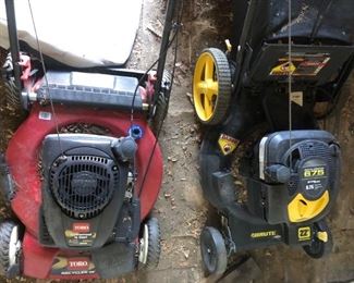 Toro and Brute lawn mower with bags, self propelled