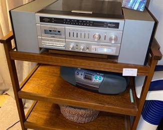 Did somebody ask about a record player at the last sale? Well here is a great system all in one. We have some records but I forgot to take a picture of them. It is sitting on a great rolling stand that is priced seperately but you can buy them both if you like.