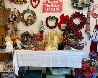 This is out small holiday section. There is something to be said for minimalistic holiday decor.