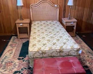 More of the wicker set. I just realized from this picture that I need to dust that red storage trunk/seat. Hopefully I will remember!