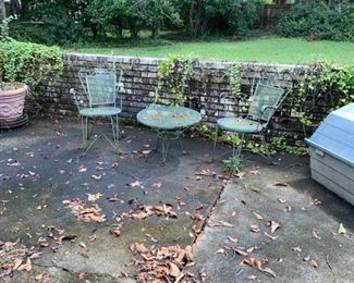 This three piece patio set is only part of what we have but I forgot to get pictures of the rest. Come back tomorrow and they will be here