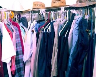 Lots of Clothes, shoes, and hats