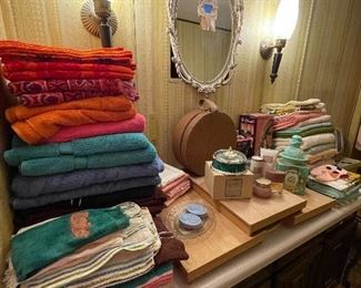 The vintage groovy towels- most unused!
