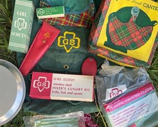 Vintage girl scouting gear