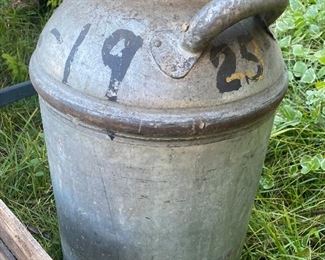 Vintage cherry farm milk can