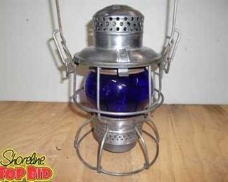 Rock Island Railroad lantern. This hard to find lantern does have a blue globe
