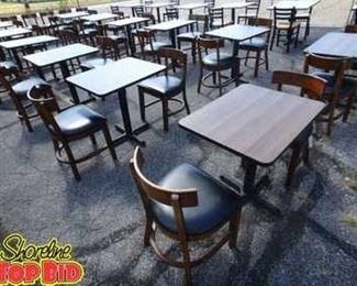 12 Table Sets 31 Chairs Total, 12 Extra Table Tops