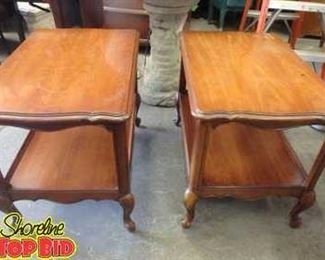 2 Columbia Walnut End Tables