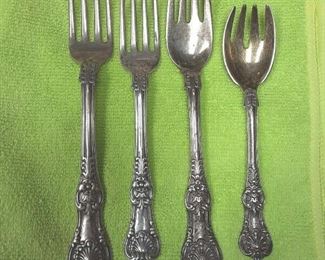 https://www.ebay.com/itm/124815126202	ME3079 USED TIFFANY & CO. LOT OF FOUR STERLING SILVER FORKS KING PATTERN	Offer

