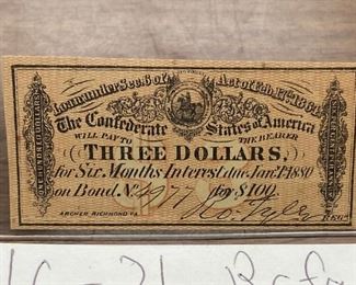 https://www.ebay.com/itm/115006754329	LRM8310 - CSA 1864 Three Dollar Bond Note - Confederate States of America 	Auction
