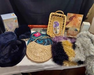 Vintage Hats, Scarfs, And Purses