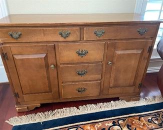 This vintage buffet has a top section which you will see when you enter into the den.
