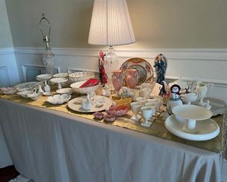 This table contains vintage Lenox pieces