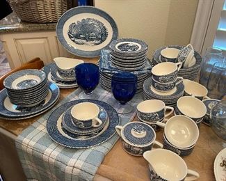 Currier and Ives "The Old Grist Mill" lots of pieces