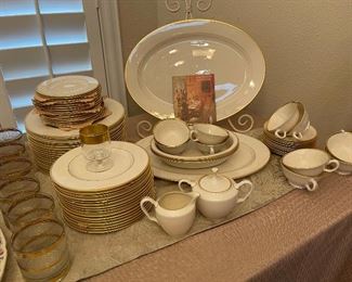 Vintage Lenox "Mansfield" lots of pieces and matching glass ware