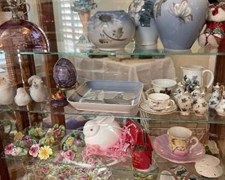 English Chintz, Danish porcelain, demi cups and saucers