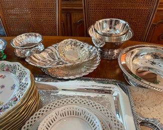 More silver plate serving pieces