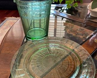 Green depression glass