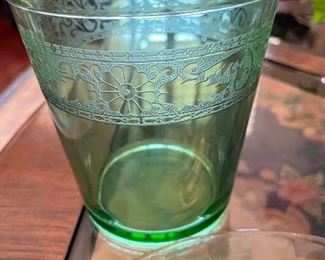 Green depression ice bucket