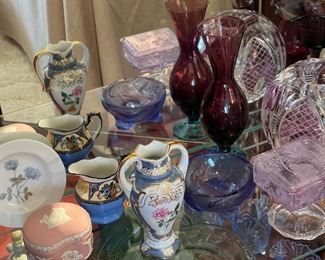 Vintage glass, porcelains, Wedgwood