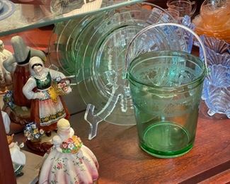 Vintage Italian ladies, vintage depression glass