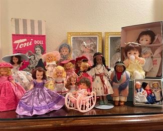 Vintage Story Book Dolls, Vintage Toni Doll, Vintage Effenbee, Mary had a little lamb and Little Boy Peep, and two Vintage Madam Alexander Dolls