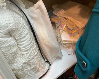 Vintage coverlets, vintage linens