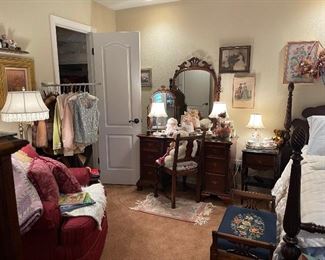 Looking across the bed room