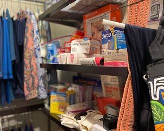 Lots of bathroom products