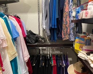 Lots of great ladies pants, tops and night ware, men's hats, and bathroom products
