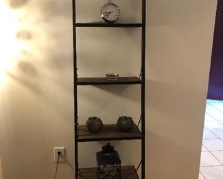 Ladder Shelf (4 shelves) Measures 77.5" tall x 20" wide x 14.5" out from the wall at the base. Asking $100.