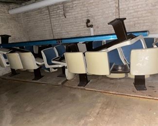 Mid Century Fiberglass Bowling Alley Seats 