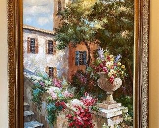 Several beautiful decorative original paintings on canvas, nicely framed.